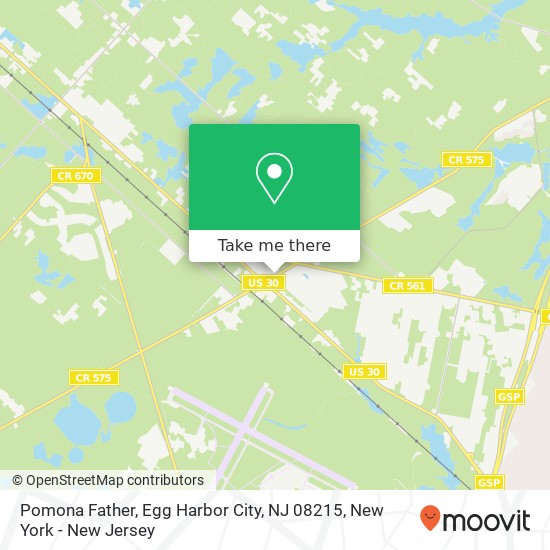 Mapa de Pomona Father, Egg Harbor City, NJ 08215