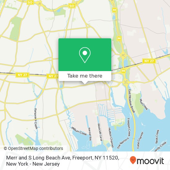 Mapa de Merr and S Long Beach Ave, Freeport, NY 11520
