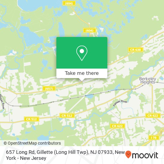 Mapa de 657 Long Rd, Gillette (Long Hill Twp), NJ 07933