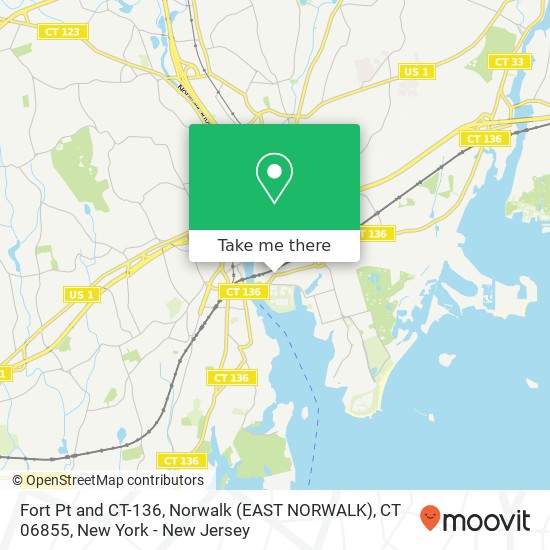 Fort Pt and CT-136, Norwalk (EAST NORWALK), CT 06855 map