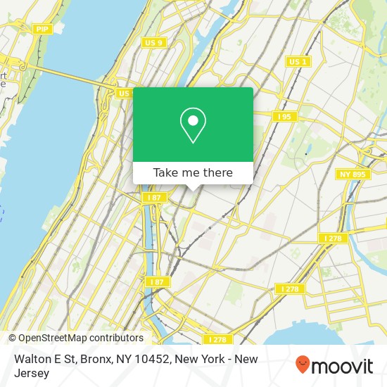 Mapa de Walton E St, Bronx, NY 10452