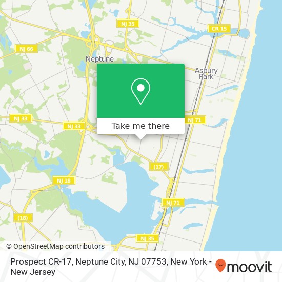 Mapa de Prospect CR-17, Neptune City, NJ 07753