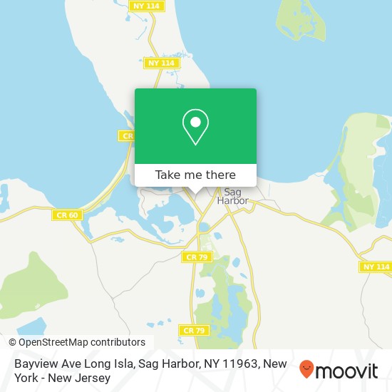 Mapa de Bayview Ave Long Isla, Sag Harbor, NY 11963