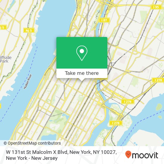 W 131st St Malcolm X Blvd, New York, NY 10027 map