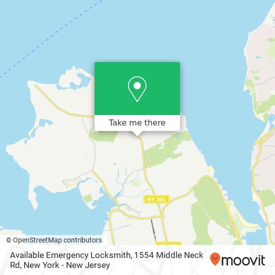 Mapa de Available Emergency Locksmith, 1554 Middle Neck Rd