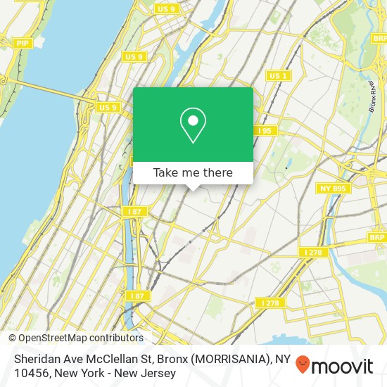 Sheridan Ave McClellan St, Bronx (MORRISANIA), NY 10456 map