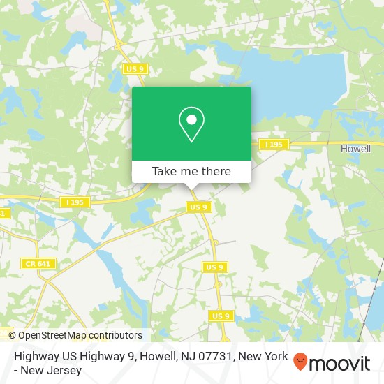Mapa de Highway  US Highway 9, Howell, NJ 07731