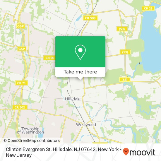 Mapa de Clinton Evergreen St, Hillsdale, NJ 07642