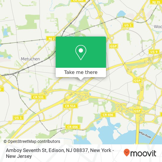 Mapa de Amboy Seventh St, Edison, NJ 08837