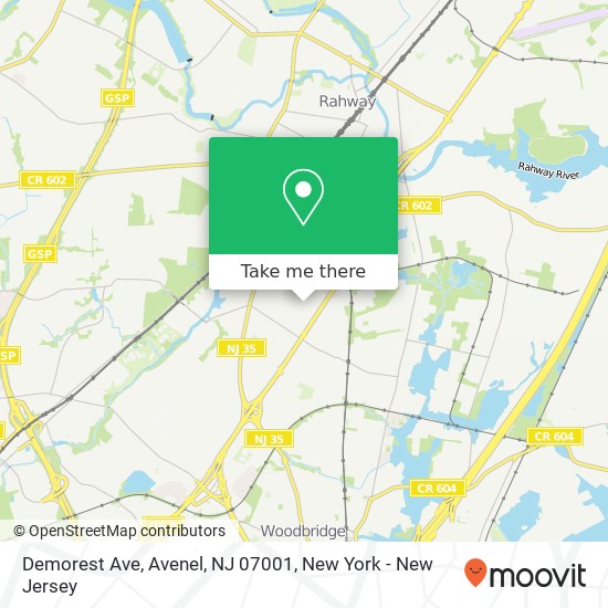 Mapa de Demorest Ave, Avenel, NJ 07001