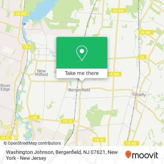 Mapa de Washington Johnson, Bergenfield, NJ 07621