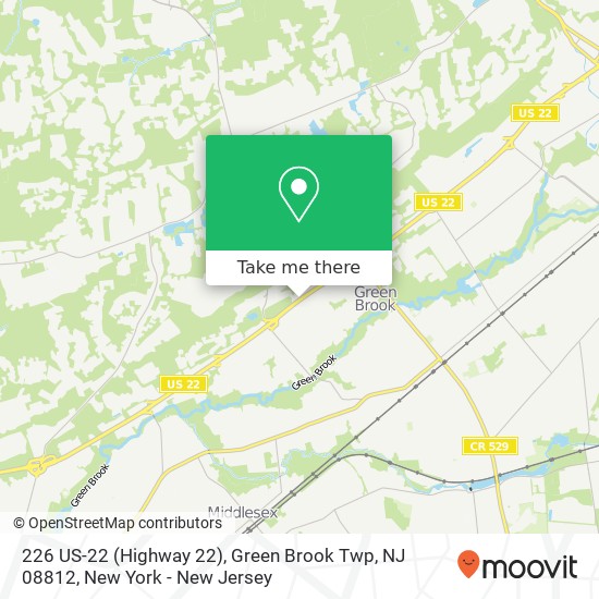 Mapa de 226 US-22 (Highway 22), Green Brook Twp, NJ 08812