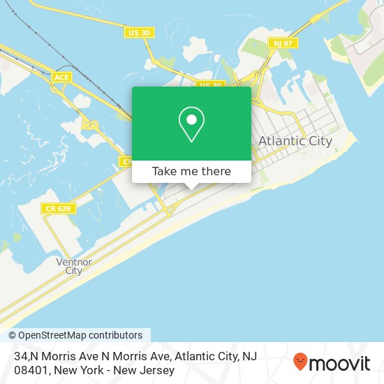 Mapa de 34,N Morris Ave N Morris Ave, Atlantic City, NJ 08401