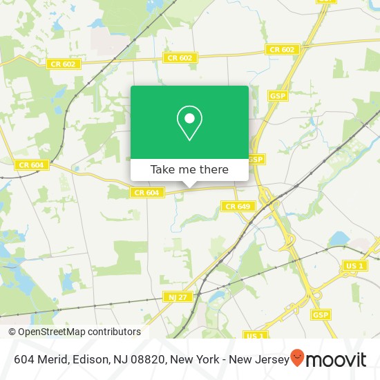 604 Merid, Edison, NJ 08820 map