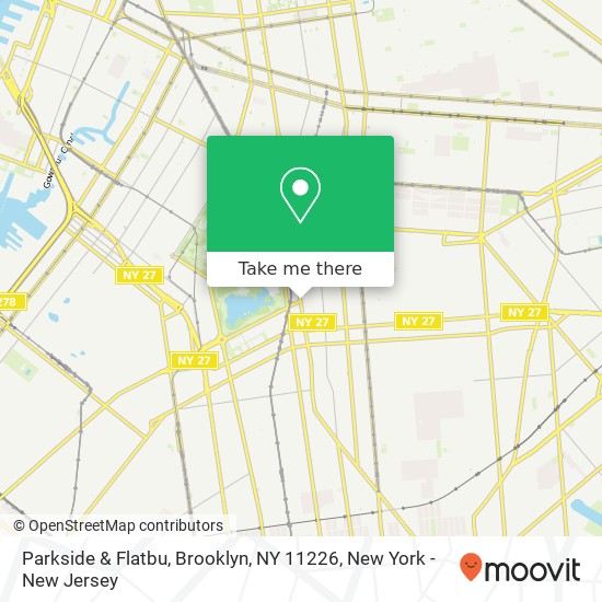 Mapa de Parkside & Flatbu, Brooklyn, NY 11226