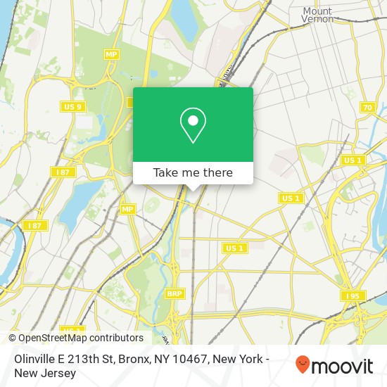 Olinville E 213th St, Bronx, NY 10467 map