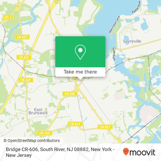 Mapa de Bridge CR-606, South River, NJ 08882