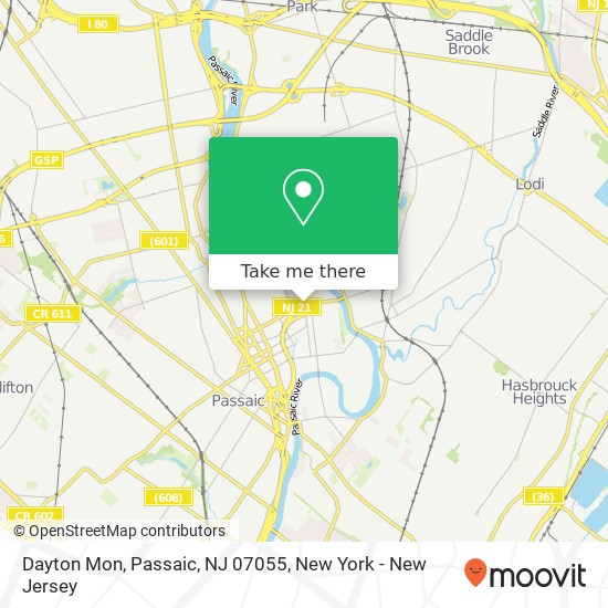 Mapa de Dayton Mon, Passaic, NJ 07055