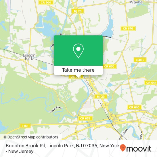 Mapa de Boonton Brook Rd, Lincoln Park, NJ 07035