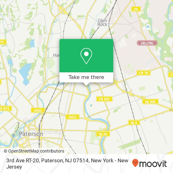 Mapa de 3rd Ave RT-20, Paterson, NJ 07514