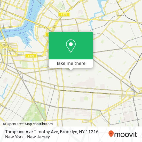 Mapa de Tompkins Ave Timothy Ave, Brooklyn, NY 11216