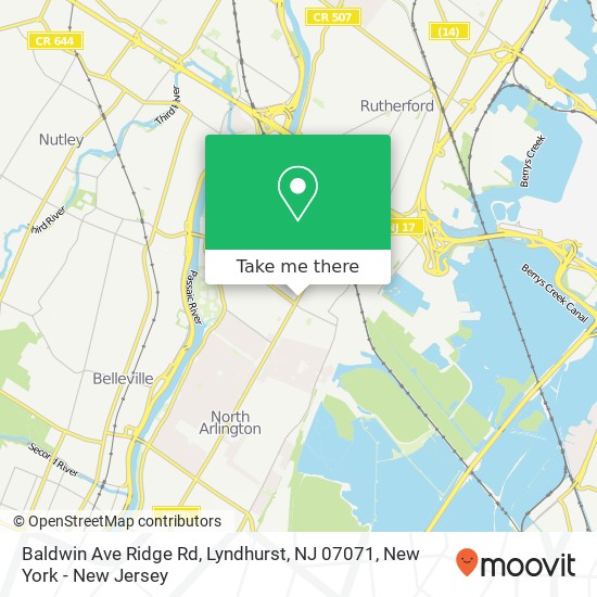 Baldwin Ave Ridge Rd, Lyndhurst, NJ 07071 map