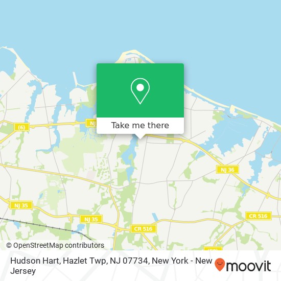 Mapa de Hudson Hart, Hazlet Twp, NJ 07734
