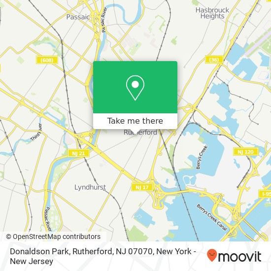 Mapa de Donaldson Park, Rutherford, NJ 07070