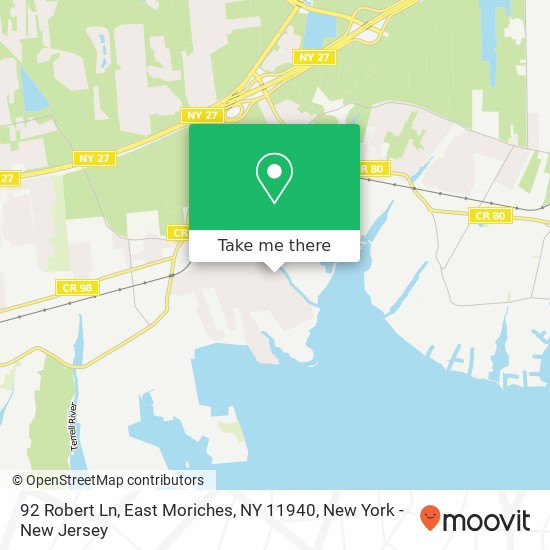 92 Robert Ln, East Moriches, NY 11940 map