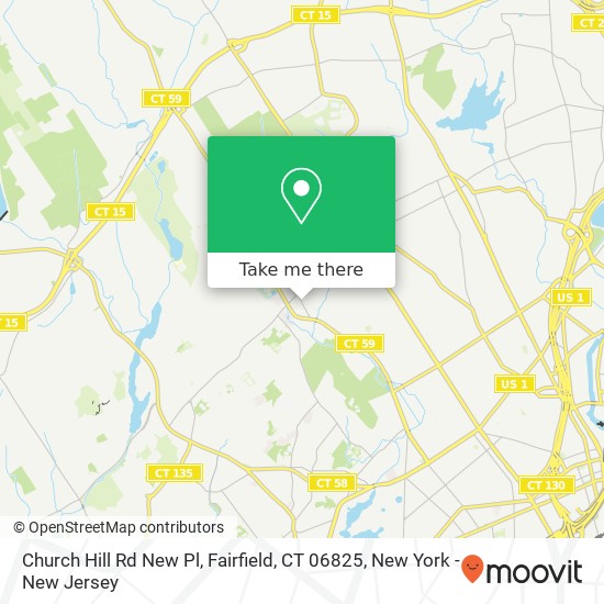 Mapa de Church Hill Rd New Pl, Fairfield, CT 06825