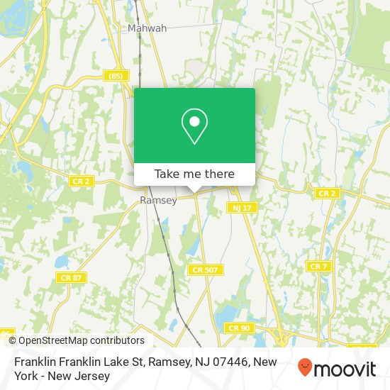 Mapa de Franklin Franklin Lake St, Ramsey, NJ 07446