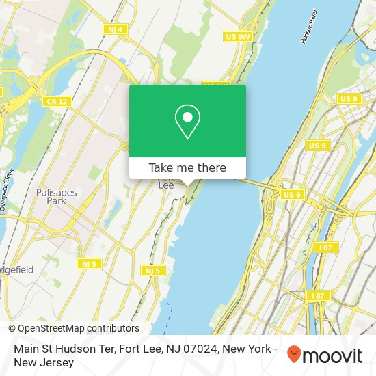 Main St Hudson Ter, Fort Lee, NJ 07024 map