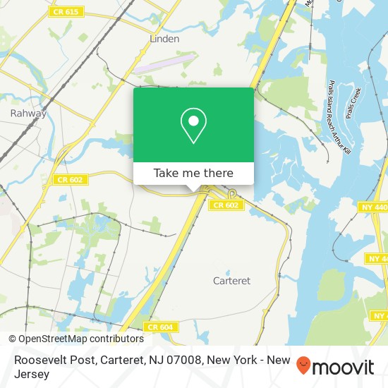 Roosevelt Post, Carteret, NJ 07008 map