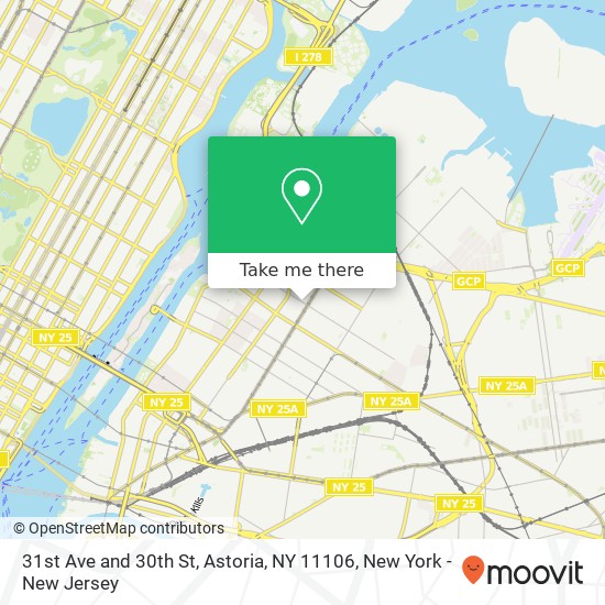 Mapa de 31st Ave and 30th St, Astoria, NY 11106