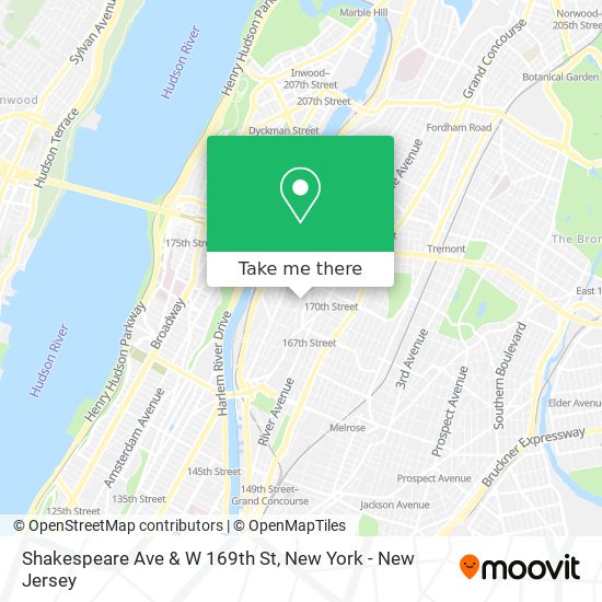 Mapa de Shakespeare Ave & W 169th St