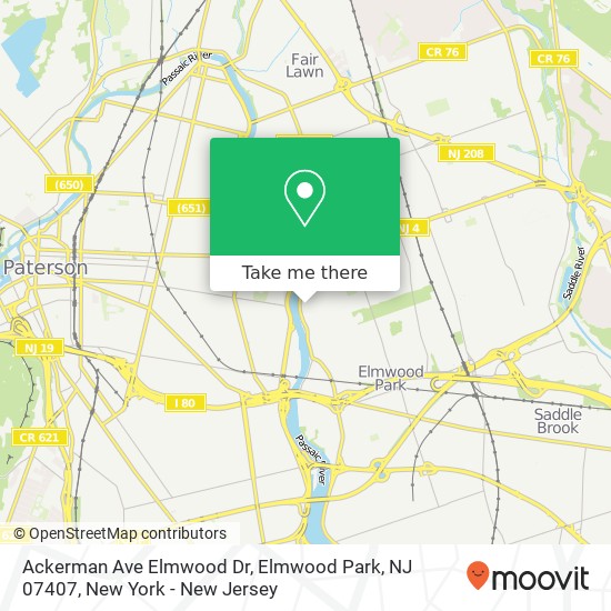 Mapa de Ackerman Ave Elmwood Dr, Elmwood Park, NJ 07407
