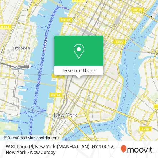 Mapa de W St Lagu Pl, New York (MANHATTAN), NY 10012