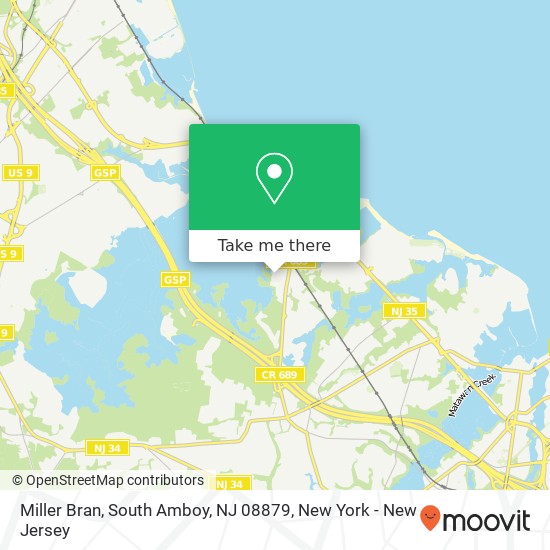 Mapa de Miller Bran, South Amboy, NJ 08879