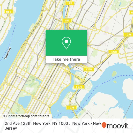 2nd Ave 128th, New York, NY 10035 map