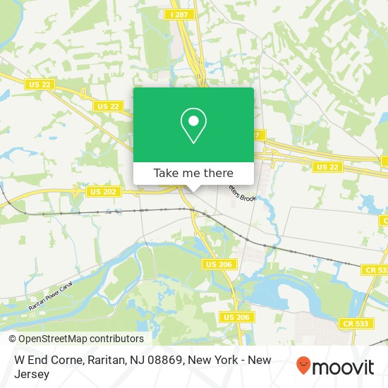 Mapa de W End Corne, Raritan, NJ 08869