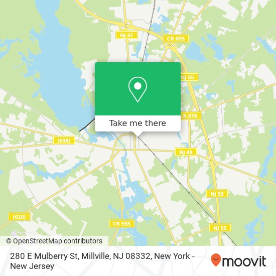 Mapa de 280 E Mulberry St, Millville, NJ 08332