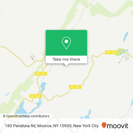 Mapa de 180 Penaluna Rd, Monroe, NY 10950