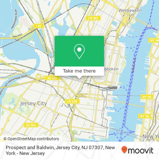 Mapa de Prospect and Baldwin, Jersey City, NJ 07307