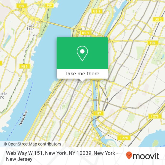 Mapa de Web Way W 151, New York, NY 10039