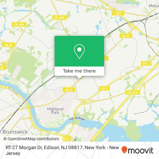 Mapa de RT-27 Morgan Dr, Edison, NJ 08817