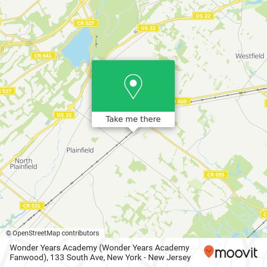 Mapa de Wonder Years Academy (Wonder Years Academy Fanwood), 133 South Ave