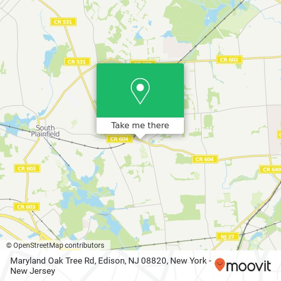 Maryland Oak Tree Rd, Edison, NJ 08820 map