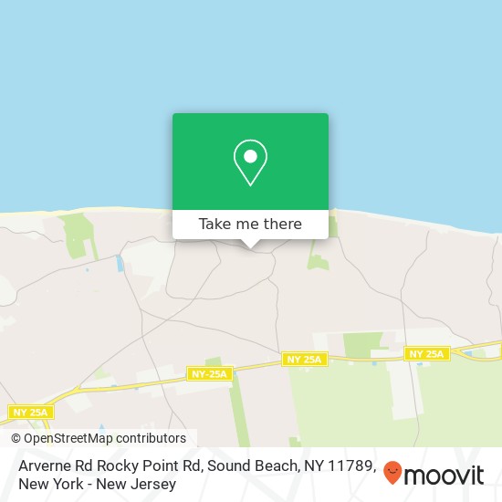 Mapa de Arverne Rd Rocky Point Rd, Sound Beach, NY 11789