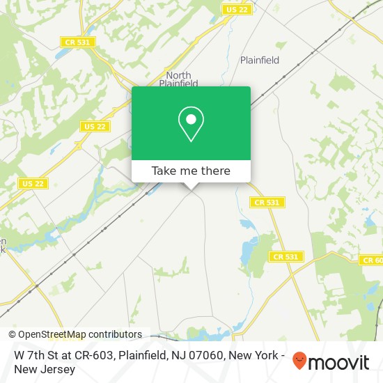 Mapa de W 7th St at CR-603, Plainfield, NJ 07060