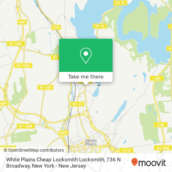 Mapa de White Plains Cheap Locksmith Locksmith, 736 N Broadway